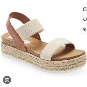 Steve Madden Cream and Tan Espadrille Sandals